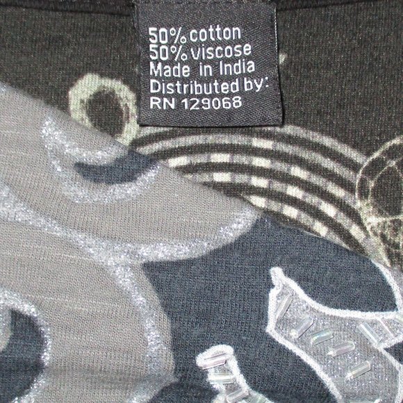 DESIGUAL Brown Multi-Pattern Long Sleeve Graphic Top Large - Picture 8 of 9